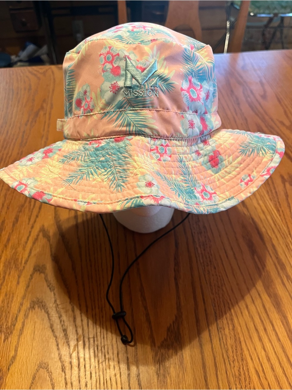Mission Floral Sun Hat in Peach Pink and Aqua